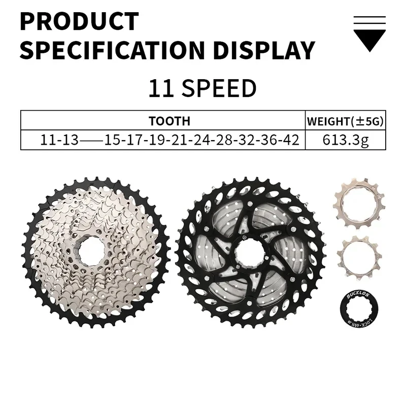 BUCKLOS K7 11V Fahrradkassette 11-Gang Rennrad Mountainbike Kassette 32T 34T 36T 42T 46T 50T 52T MTB Freilauf für Shimano HG – Detail 12