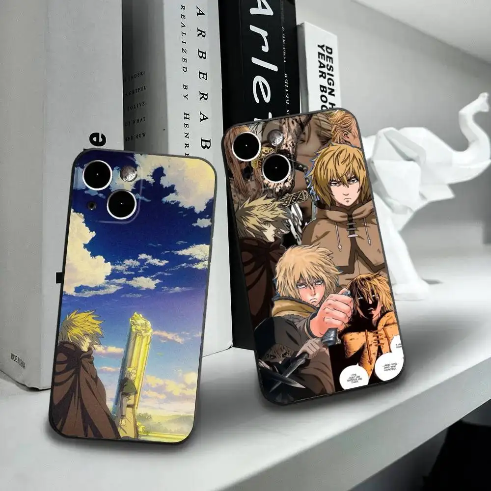 

V-Vinland S-Sagas Manga Phone Case For iPhone16,15,14,13,12 Mini 11 Pro XR,X,XS,MAX 7,8 Plus Silicone Cover Soft Black