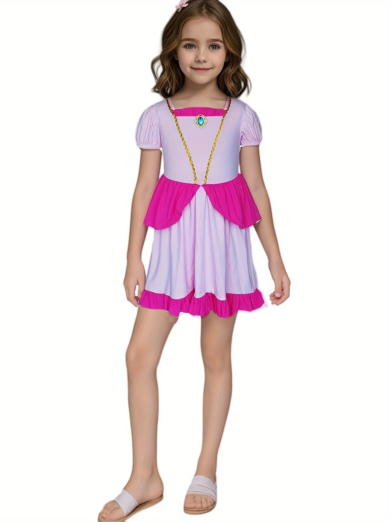 Girl Princess Dress Softest Everyday Wear Belle Aurora Ice Queen Moana Summer Birthday Costume Dress Christmas Cosply Dress