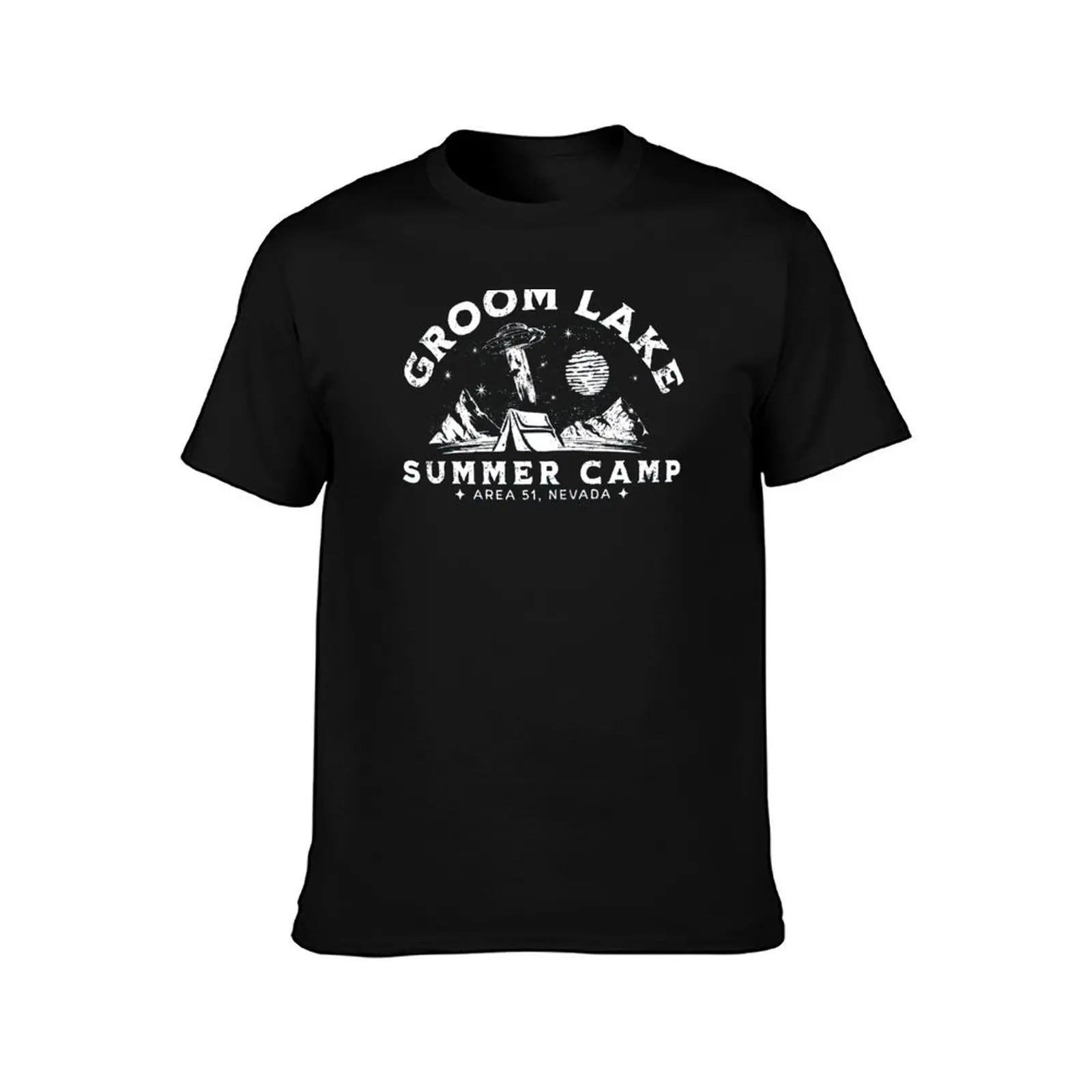 Groom Lake Summer Camp - Funny Area 51 Alien UFO Graphic T-Shirt Casual Work Wear T-Shirt
