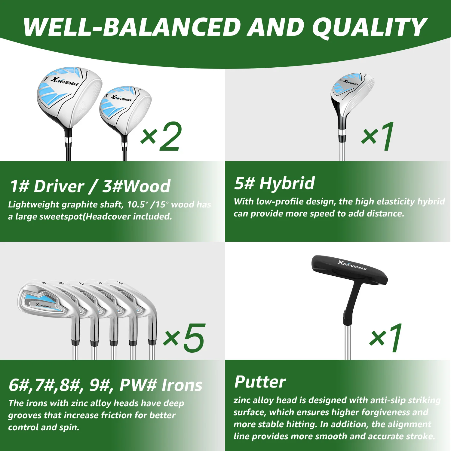 XDriveMax 10-Piece Men’s Golf Set 2