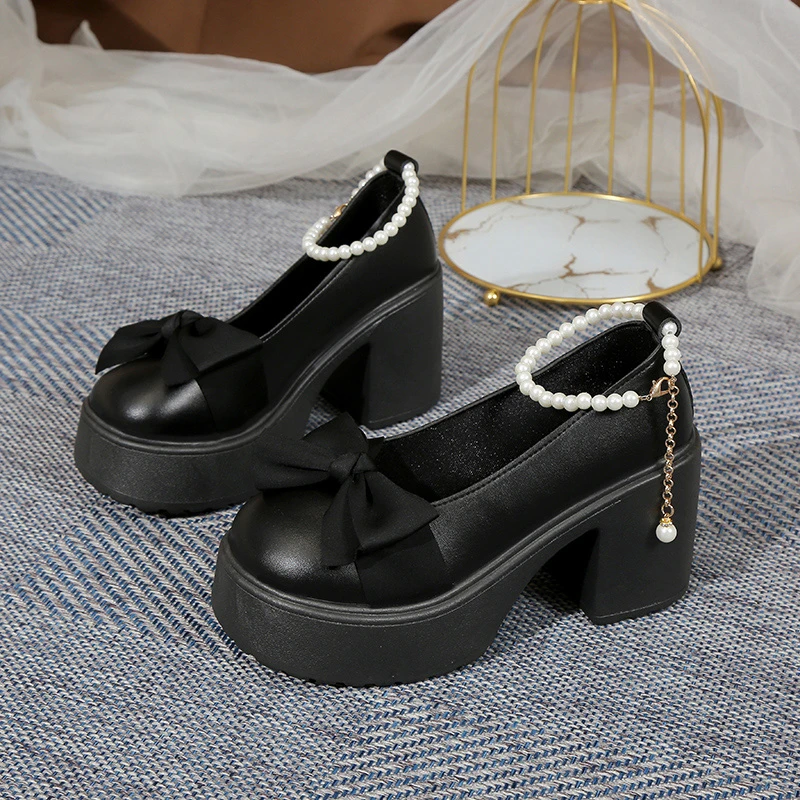 Women's Shoes 2024 Fashion Versatile Lolita Uniform Shoes Ankle Mary Jane Shoes Cute Sexy Retro British Style Zapatos De Mujer