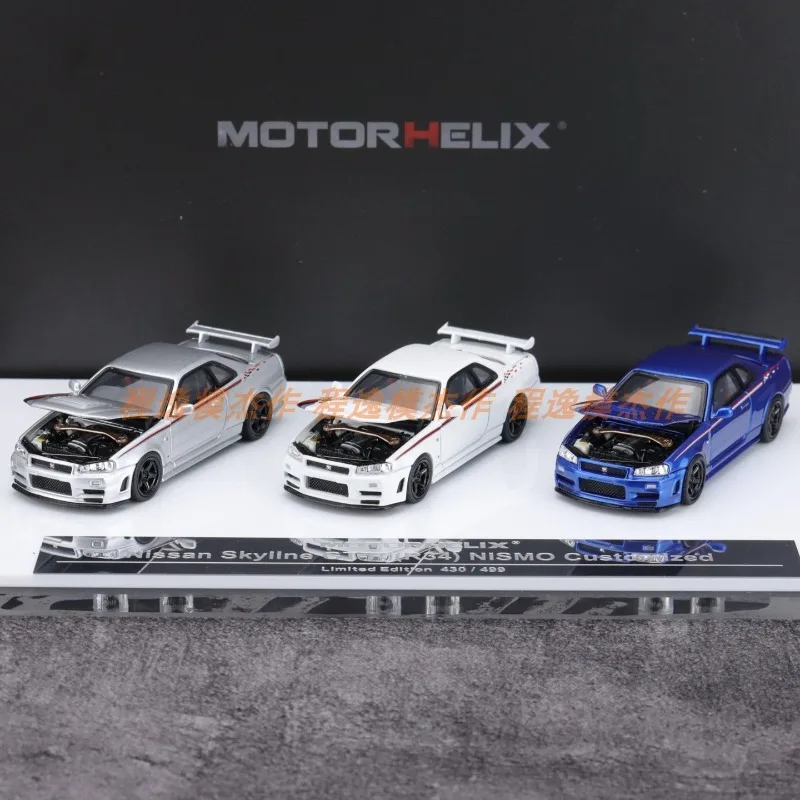 MH 1/64 Skyline GTR R34 APAxpo Legering Motorvoertuig Speelgoed spuitgieten Metalen Model Collectie Jongen Kerstcadeaus