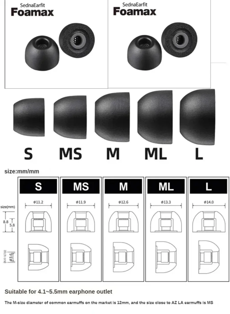 For AZLA Xelastec II Crystal II 2 Eartips Ear Tips for Max