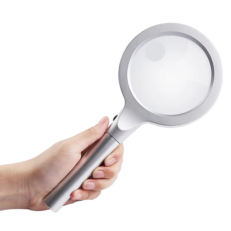 3X 8X Magnifying Glass Handheld Magnifier 85Mm Lens Diameter for Antique Jade Jewelry Newspaper Book Reading with 12Led Light