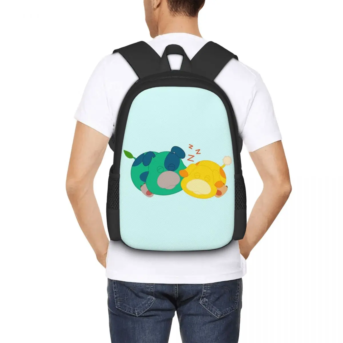 Sleepy Moss And Oatchi Backpack Hot Sale Daypack Large Capacity Children BookBag School Bag Shoulder Bags for Men Women