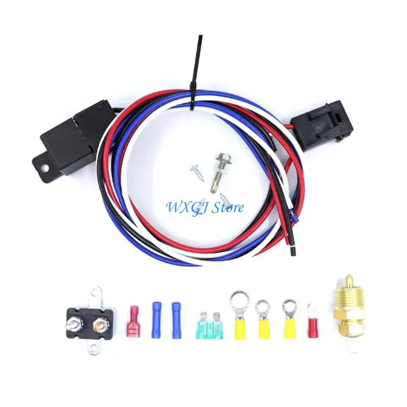

37JE Auto 12V 4 Wire Relays Switches Engine Grounding Thermostat For Cooling Fan