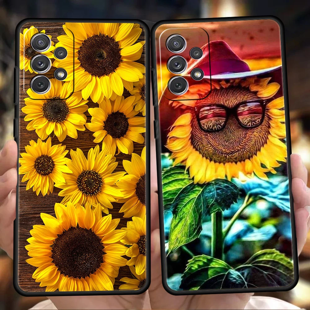 Cute Summer Daisy Sunflower Floral Flower Phone Case for Samsung Galaxy A15 A14 A25 A54 A34 A51 A73 A32 A52 A52S A31 A41 Shell