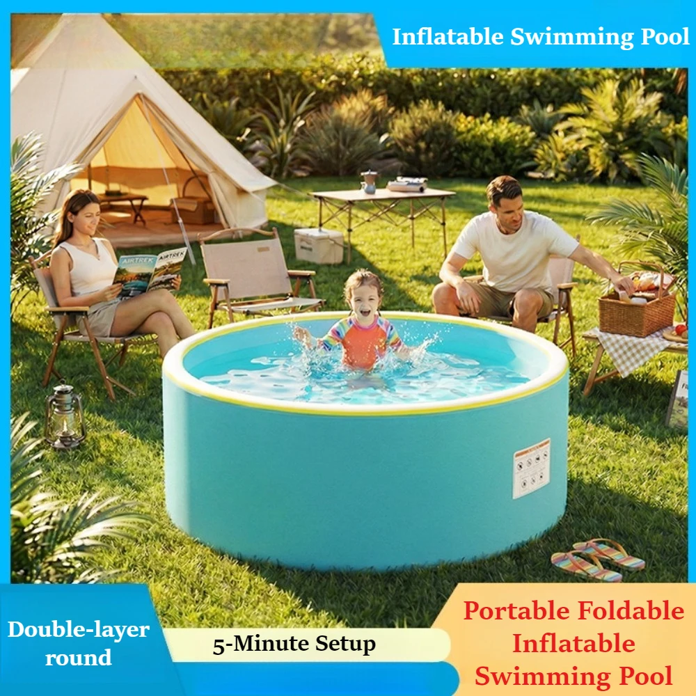 Portable Foldable Round Tub, Quick Setup Outdoor Water Tub for Backyard Garden Summer Use