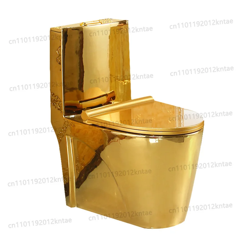 Customizable Household European-style edge gold-plated super vortex 8.0 large diameter toilet, water-saving toilet
