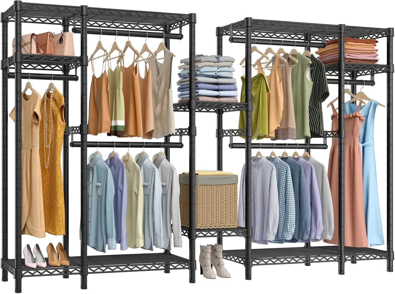 Vipek V22S Extra Large Garment Rack, Heavy Duty Clothes Rack, Portable Wardrobe Closet, Freestanding Closet System With