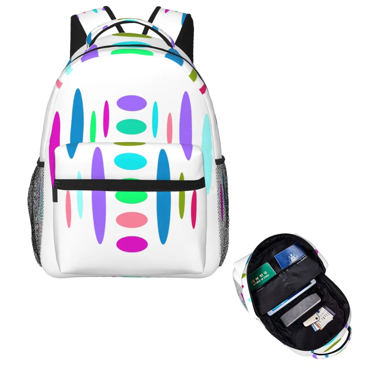 

Colorful Ovals Paint Palette Patterns Backpack Hot Sale Daypack Large Capacity Boys Girls BookBag School Bag Shoulder Bags