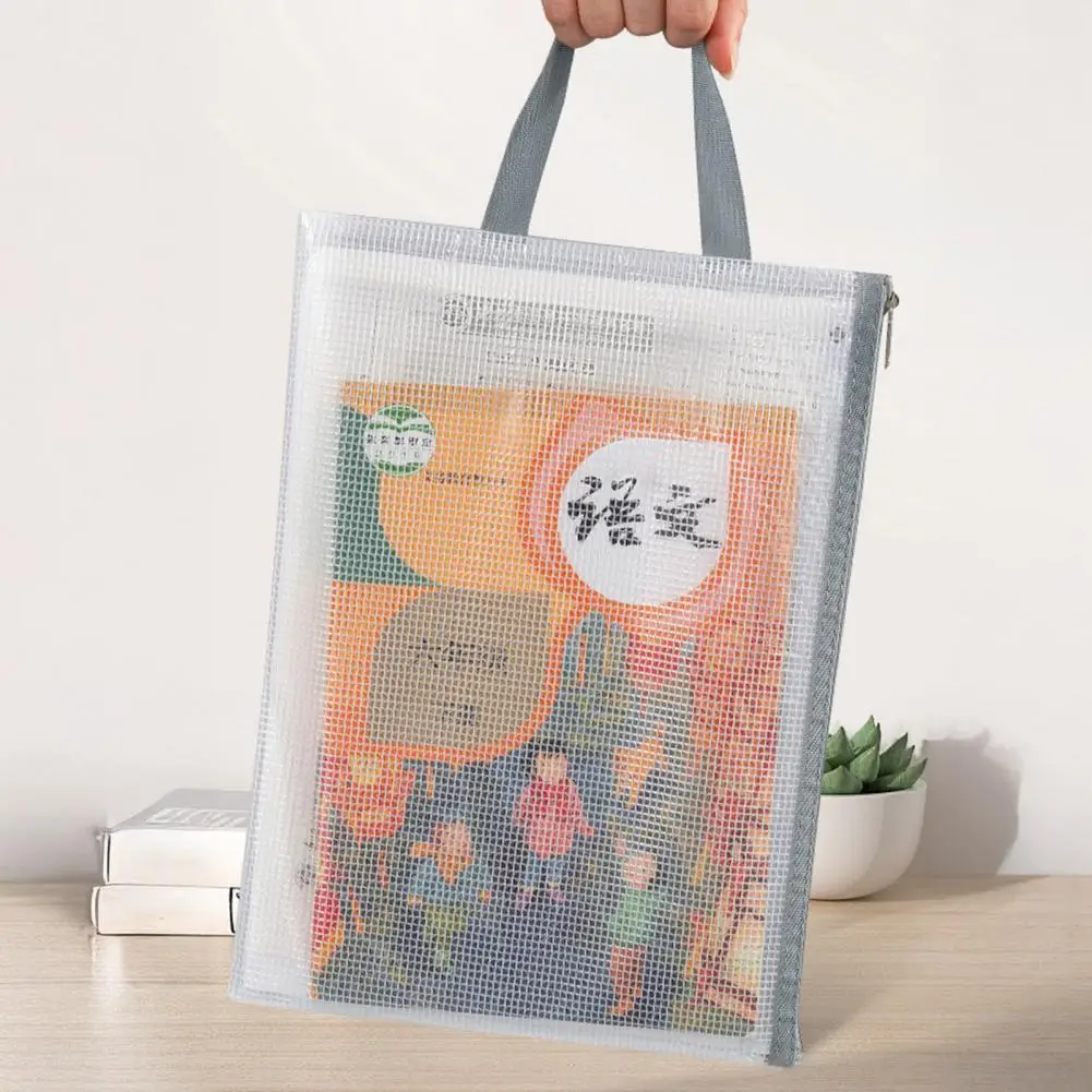 Carpeta de archivos tamaño A4, bolsa de malla con cremallera para documentos A4, bolsa de archivos impermeable para oficina, escuela, organización de viajes, ligera