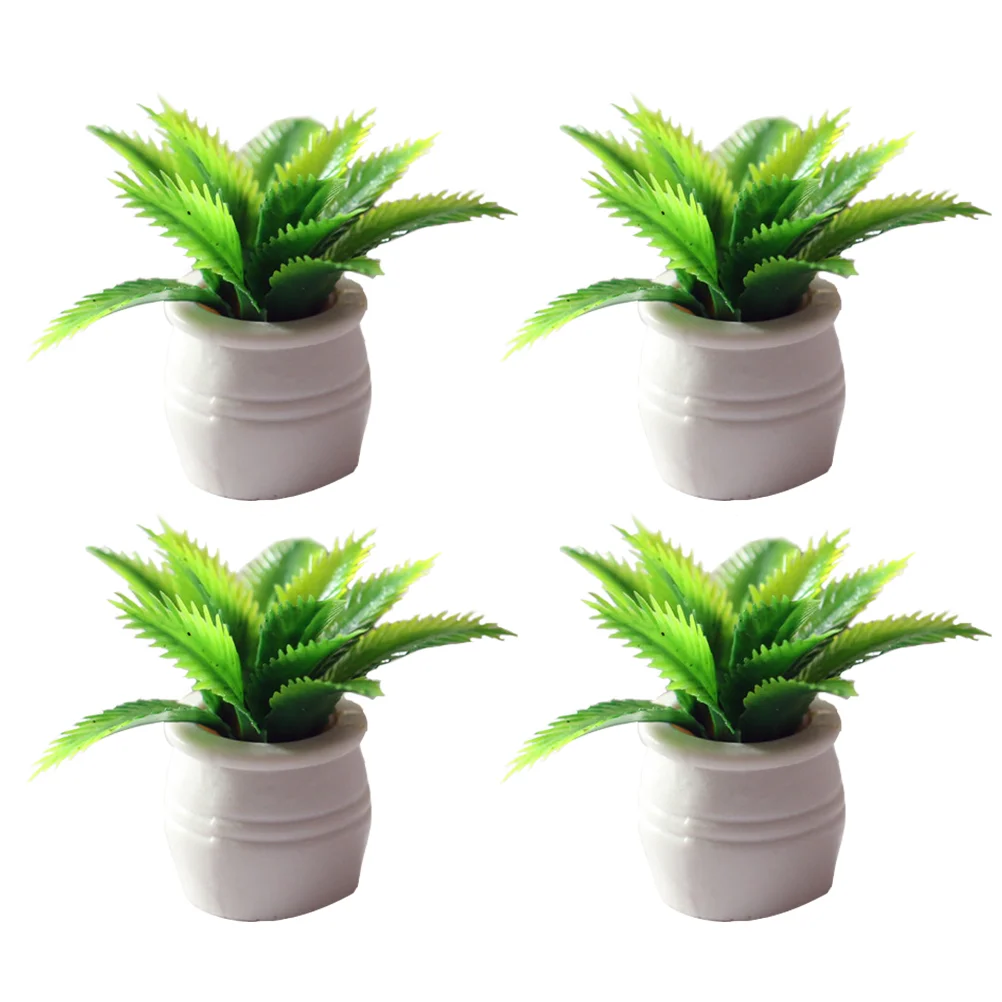 Pot House Potted Plant Outdoor Ornaments Small Artificial Bonsai Decor Child Grass Faux