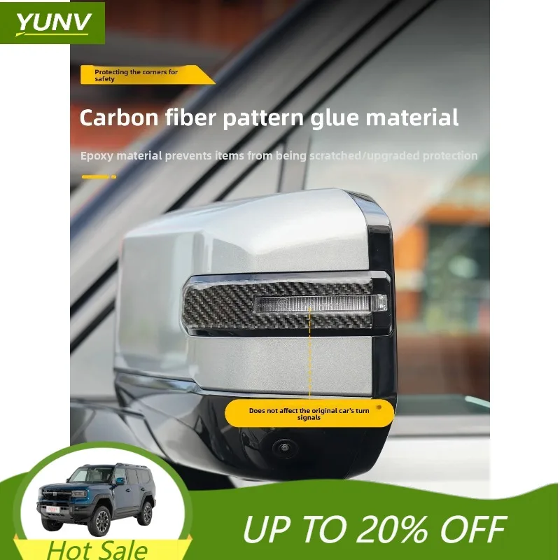 YUNV Mirror Cover for Jetour G700 Rearview Anti Scratch Anti-Collision Rearview Mirror Trim Cover Exterior Protection Accessorie