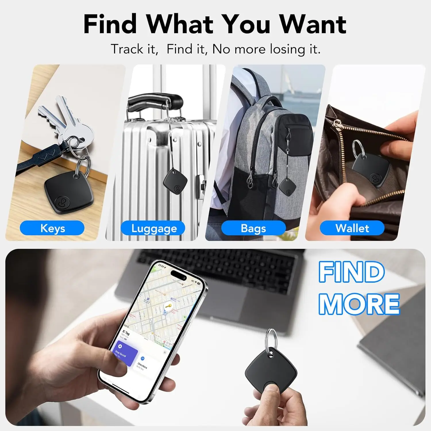 Bluetooth Mini Tracking Device For Apple Find My APP Smart Tag Kid Pet Car GPS Lost Tracker Anti Lost Alarm Reminder Positioner