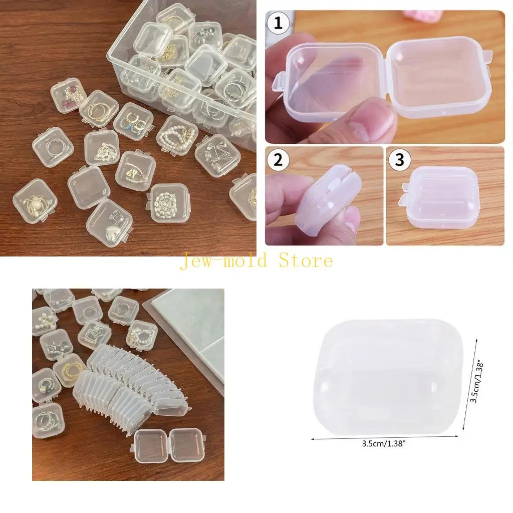 

C71B 10pieces Square Mini Clear Play Plastic Contains Contains с крышками
