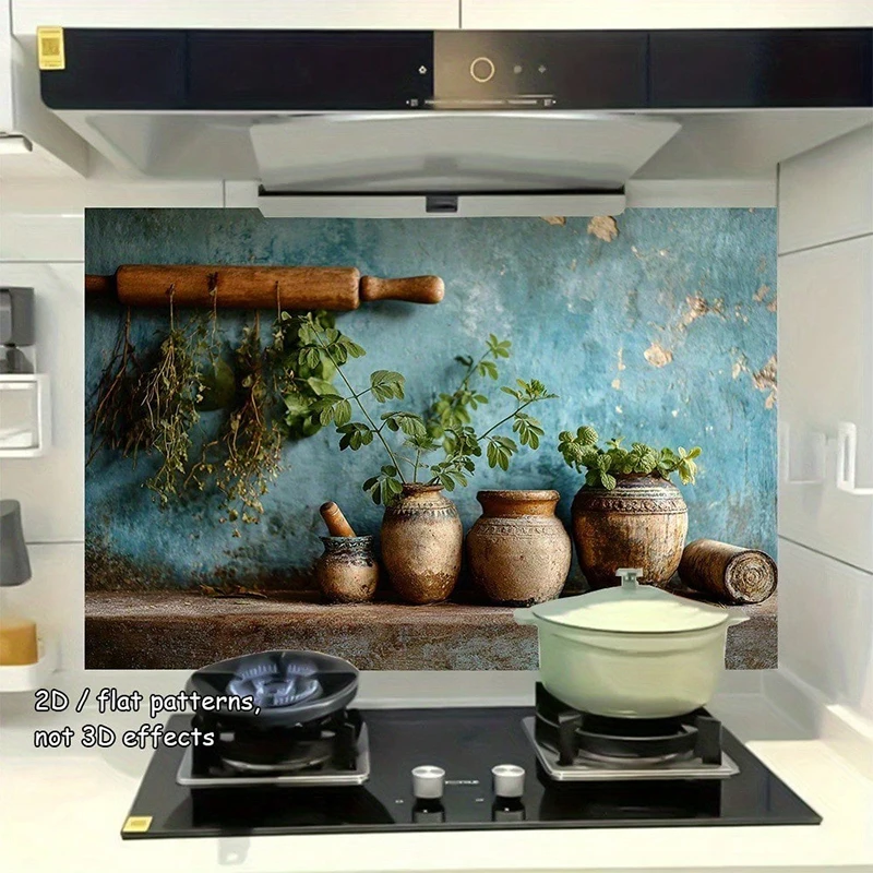 Interior Design Kitchen Modern - Настенные наклейки в ретро-стиле с изображением