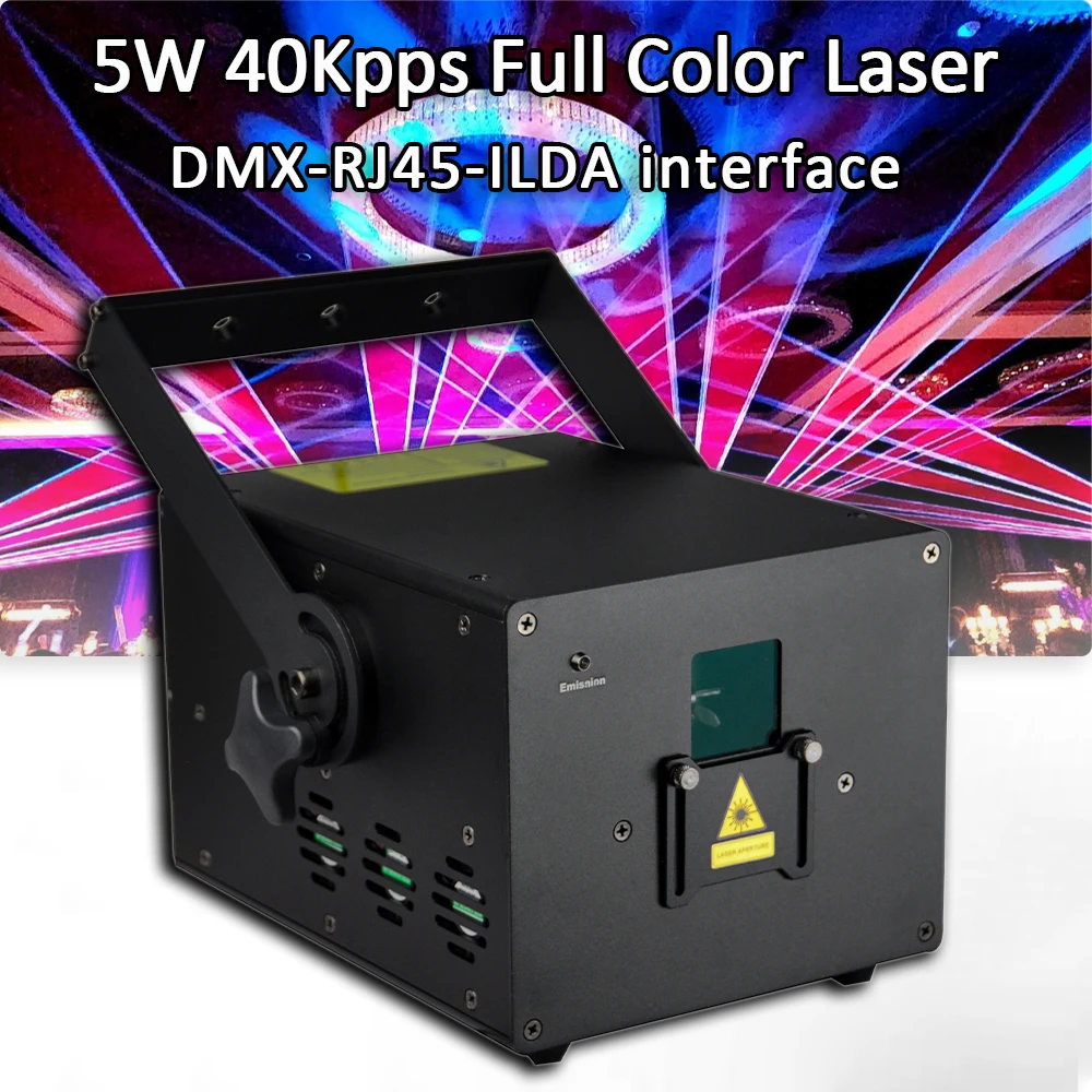 5W RGB 40Kpps Galvo Laser Party Light For Professional DMX RJ45 ILDA interface Stage Lighting Effect Dj Disco Party Show