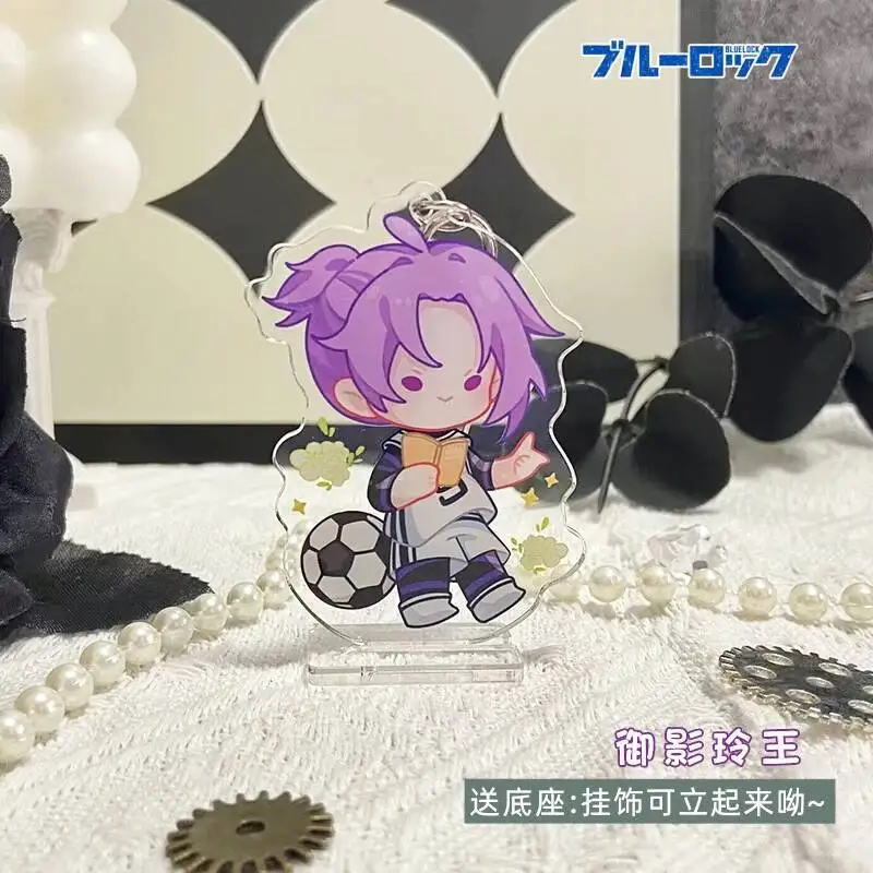 الأزرق قفل تأثيري Seishiro ناجي ريو ميكاجي Isagi Yoichi Bachira Meguru الاكريليك قلادة المدرسية حامل صغير المفاتيح هدية