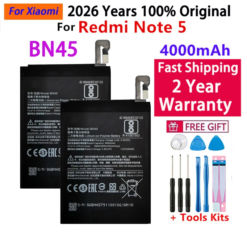 Original For Xiaomi Redmi Note Max Mi 2 3 3X 3S 4 4A 4C 4X Mix 5 5A 5X 5S 6 6A 6X 7 7A 8 9 Pocophone F1 Lite Plus Pro Battery