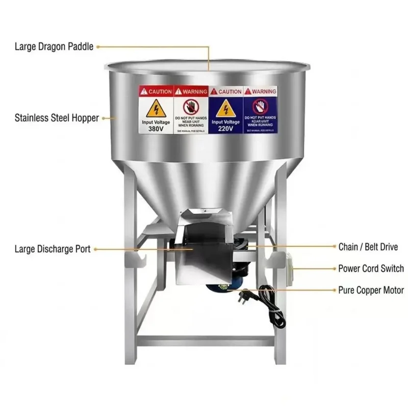 

Stainless Steel Feed Mixer, Dry Powder For Livestock Farms, Granular Seed And Fertilizer Mixing Machine