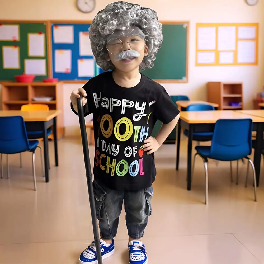 

Kids 100 Days Of School Old Man Costume Boys Grandpa Plaid Vest With Accessory For Child Grandfather Halloween Dress Up Outfits