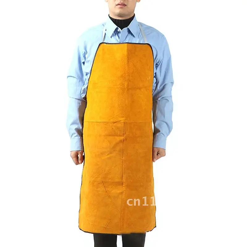 Sturdy Cowhide Blacksmith Apron for Fire Resistant Welding Work Heavy Duty Leather Welders Flame Resistant Car Repair