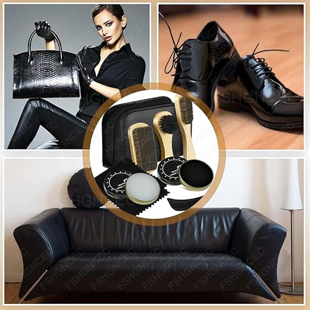 Professional Shoes Care kit Cleaner Set for Sneakers Leather Shoes Cleaning Polishing includes Shoehorn Shoe Polish Brush Cream
