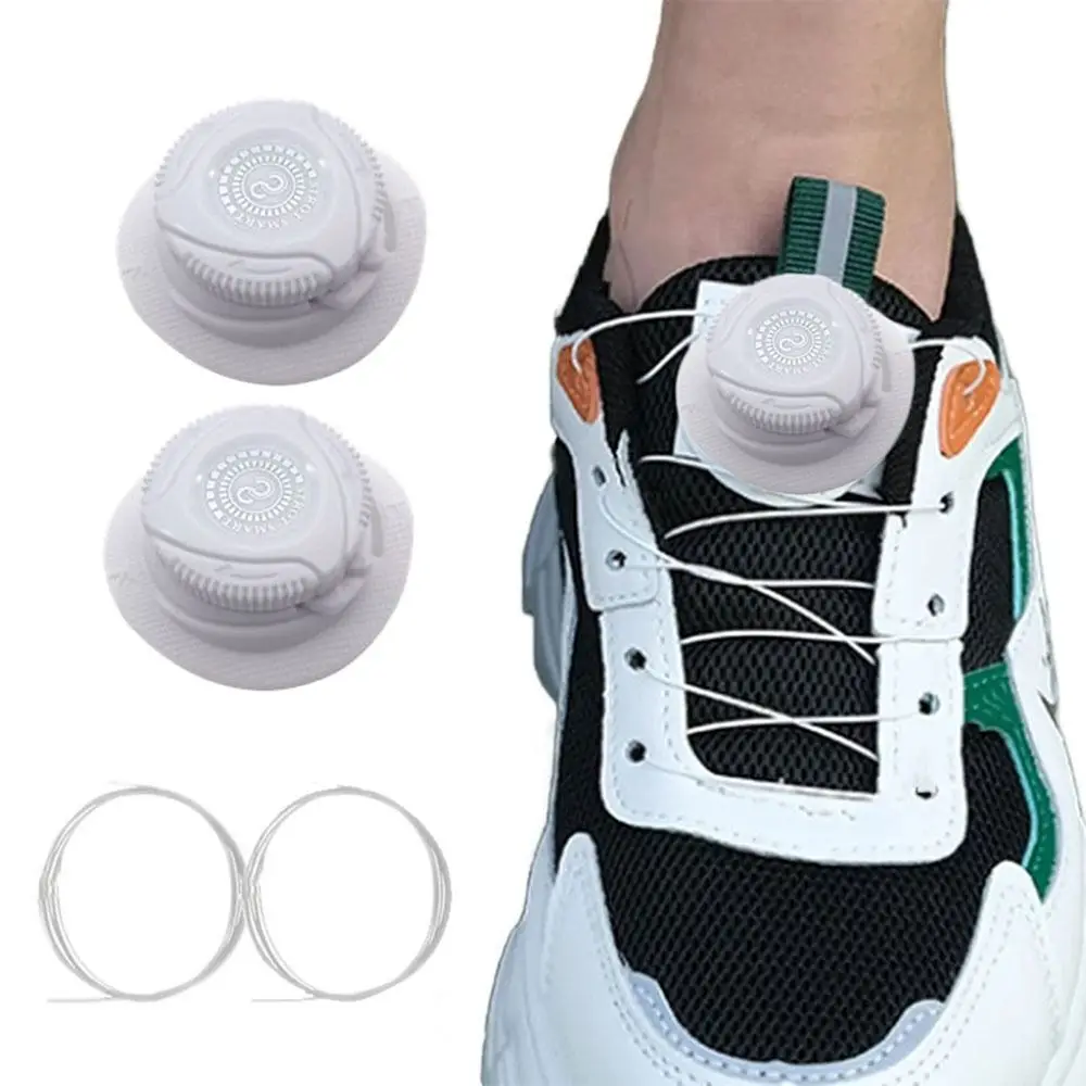 1Pair Metal Swivel Rope Shoelace Turn Buckle Sneaker Casual Shoes Running Shoes Metal Wire No Tie Shoe Laces Universal Automatic