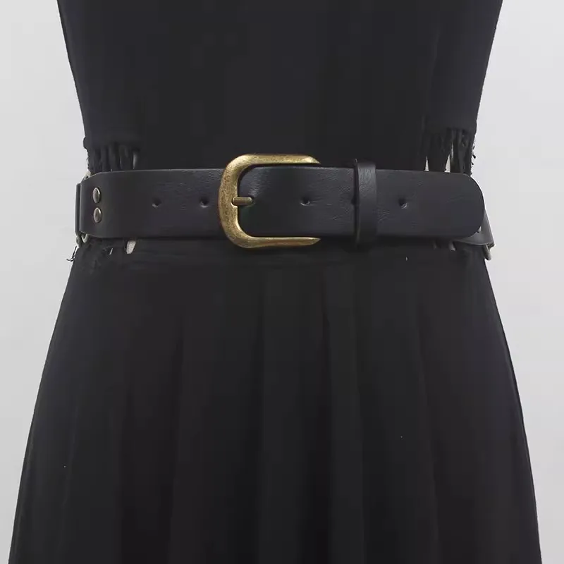 المرأة المدرج موضة خمر بولي Leather الجلود الشرير فستان Cummerbunds الكورسيهات حزام أحزمة الديكور واسعة حزام R1663