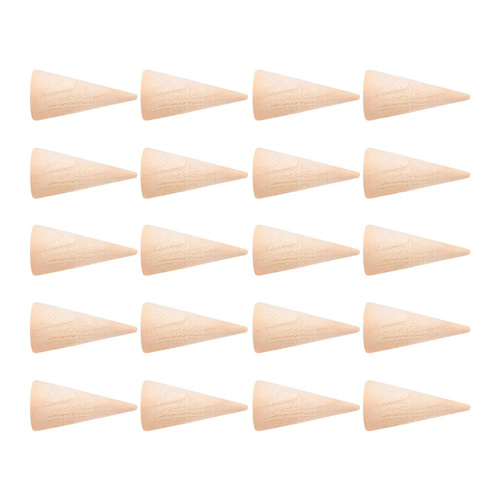 

20Pcs Wooden Cone Rings Display Stand for Jewelry Organization Home Shop Counter Showcase Storage Rack Ring Holder Decorative