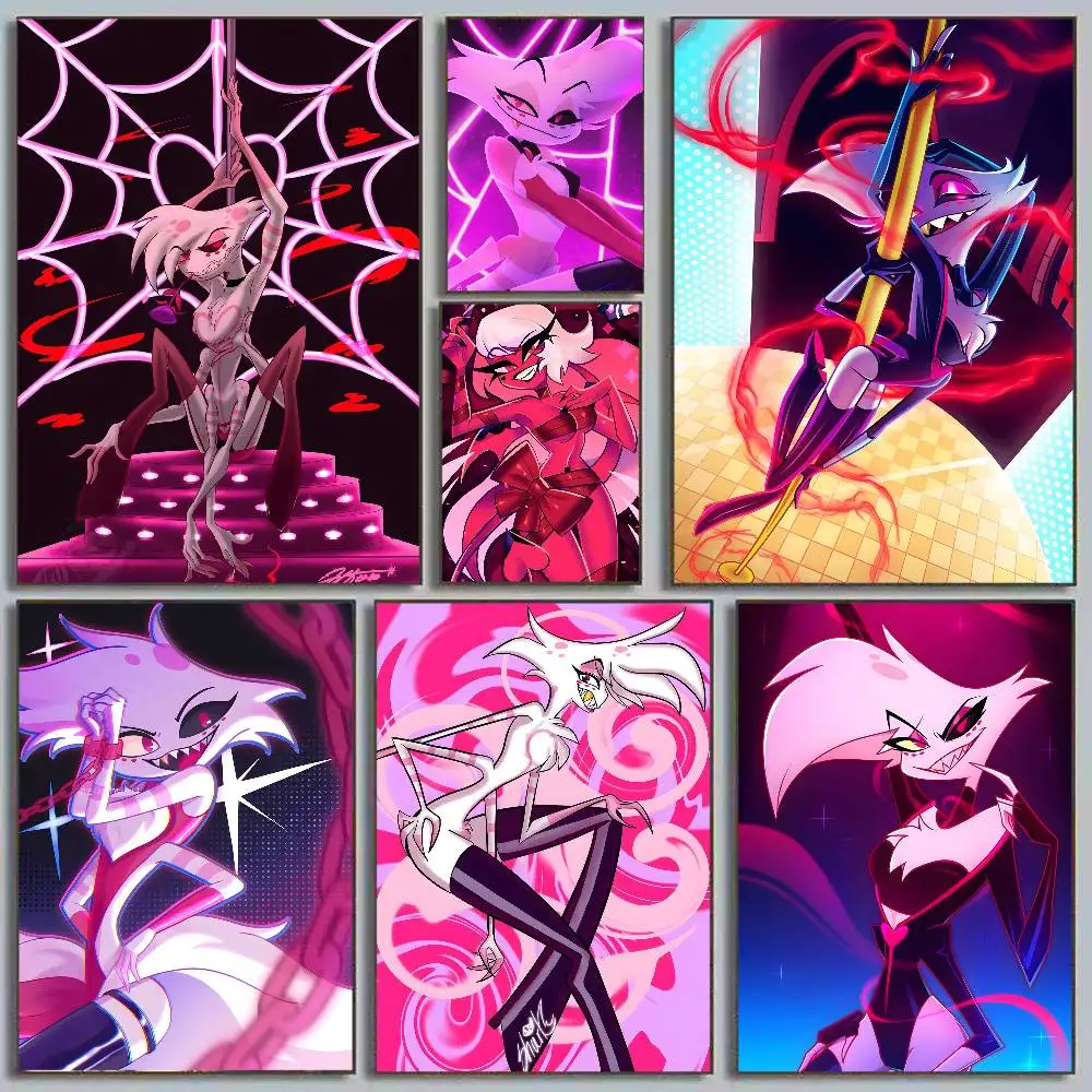 Image of 1pc Anime Winkel Staub Alastor H-Hazbin Hotel Poster Kunst Mit Drucke Hause Schlafzimmer Wohnzimmer Dekoration Geschenk