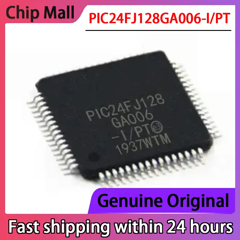 5PCS New Chip PIC24FJ128GA006-I/PT PIC24FJ128GA006 Microcontroller TQFP-64