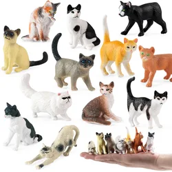 Juego de simulación de gato cruzado, modelo de Animal sólido, Gato amarillo, juguete perezoso, blanco y negro, decoración del hogar