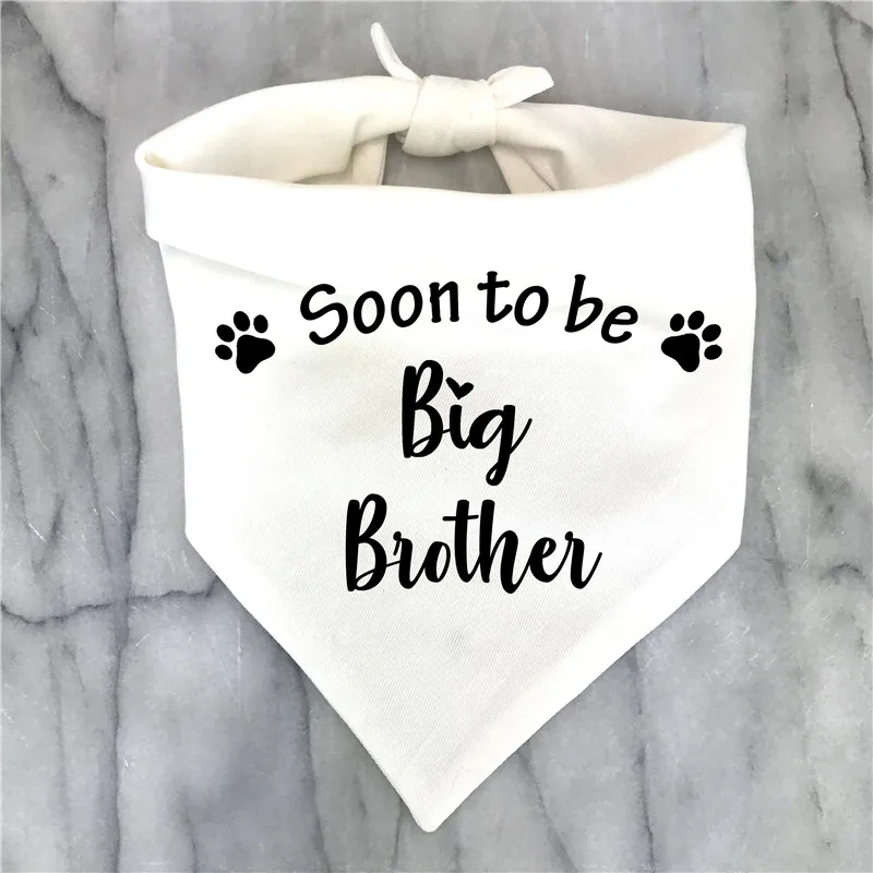 Big Brother Big Sister Dog Bandana annuncio di gravidanza Bandana per cani Gender Reveal Photo Prop Pet sciarpa accessori sciarpe per animali