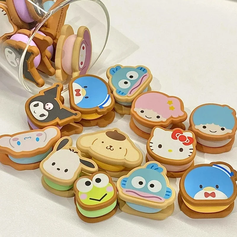 

Подлинная серия Sanrio Sandwich Biscuit, слепая сумка, украшение, милая кукла Hello Kitty My Melody Cinnamoroll, слепая коробка, кавайная подарочная игрушка