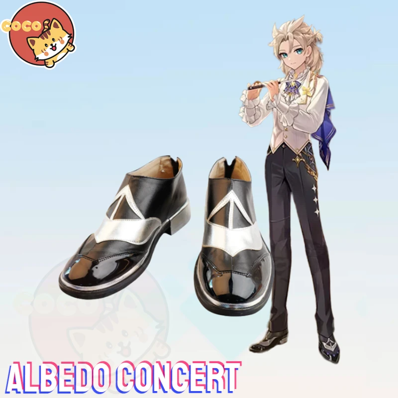 Albedo Cosplay Shoes Genshin Impact Concert Albedo Cosplay Albedo Shoes Unisex Role Play Any Size Shoes CoCos