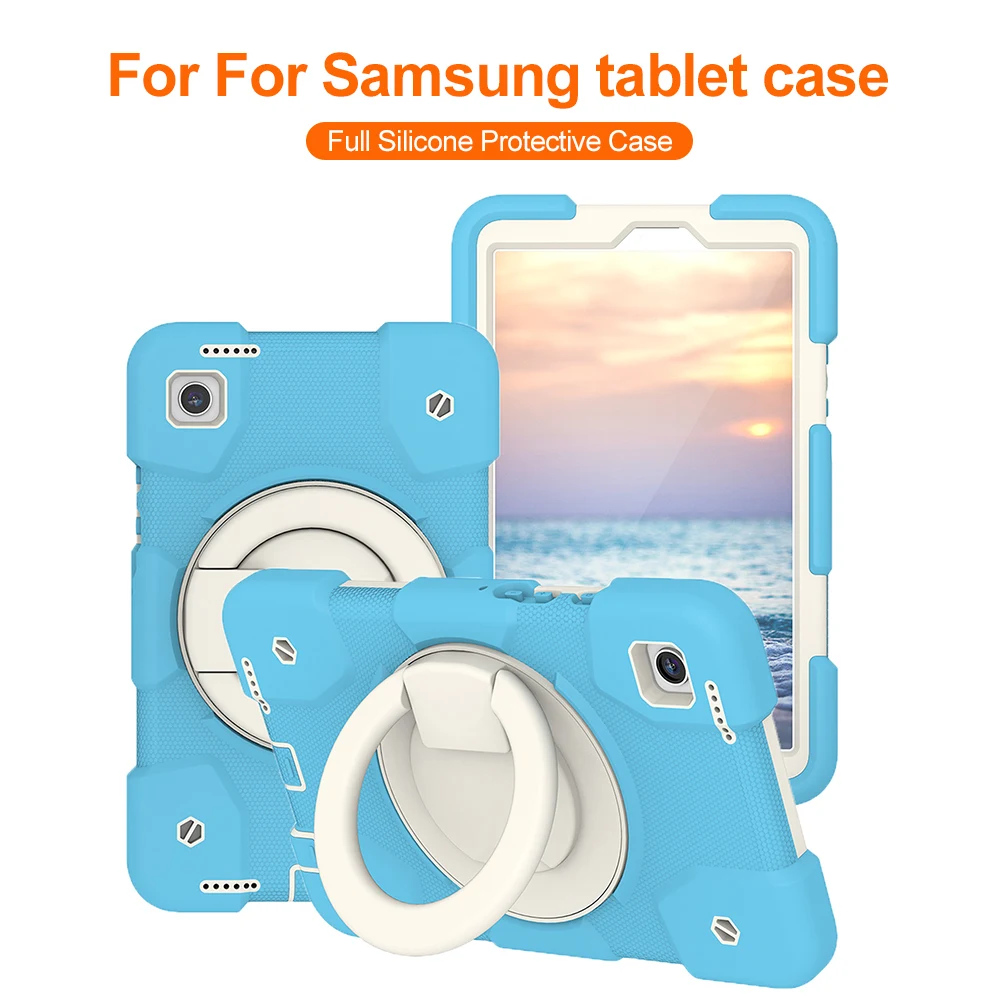 For Samsung Tab A8 10.5 Kids Shockproof Tablet Case Shell For Galaxy Tab A9 Plus 11 8.7 inch 360 Rotating Stand Tablet Cover