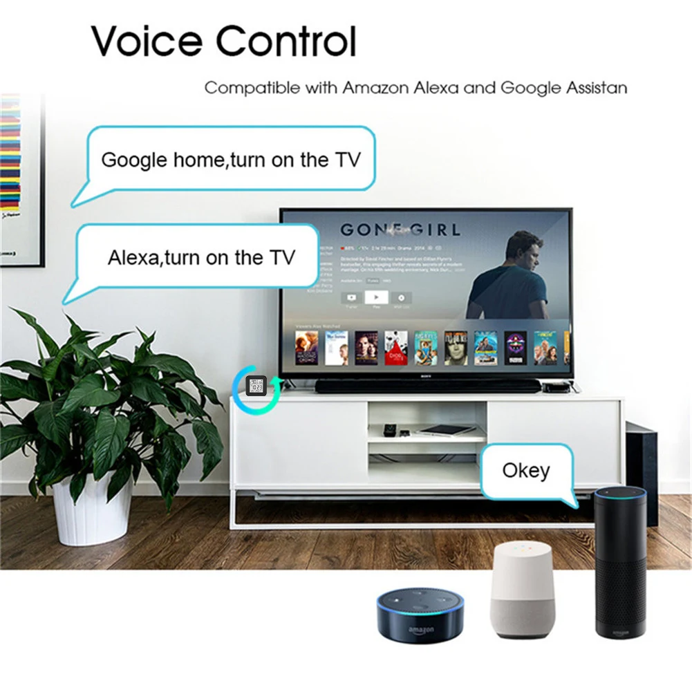 WiFi Tuya Control remoto inteligente por infrarrojos Control de Sensor de temperatura y humedad para aire acondicionado TV AC trabaja con Alexa de Google