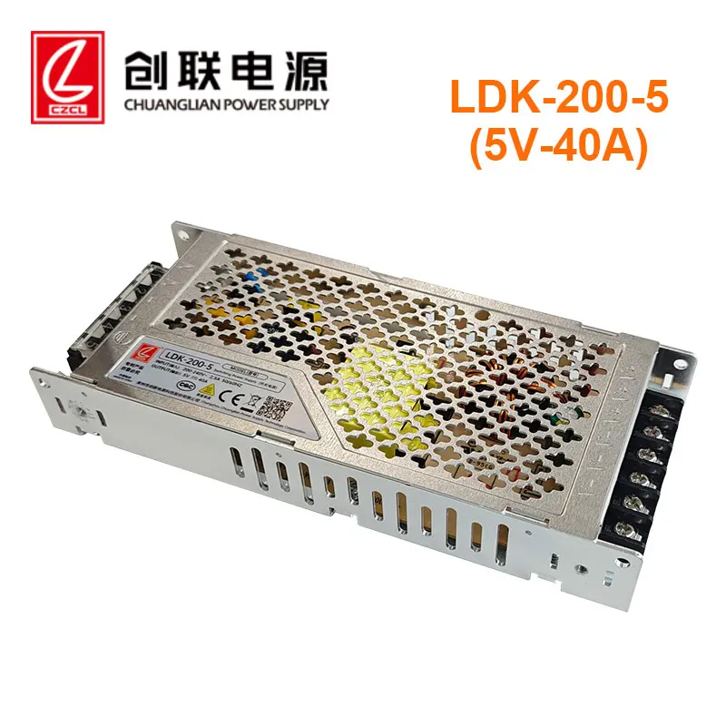 Chuanglian LDK-200-5 Slim Full Color LED Display Power Supply 5V 40A 200W Advertising LED Video Wall Power Source for Retail Use