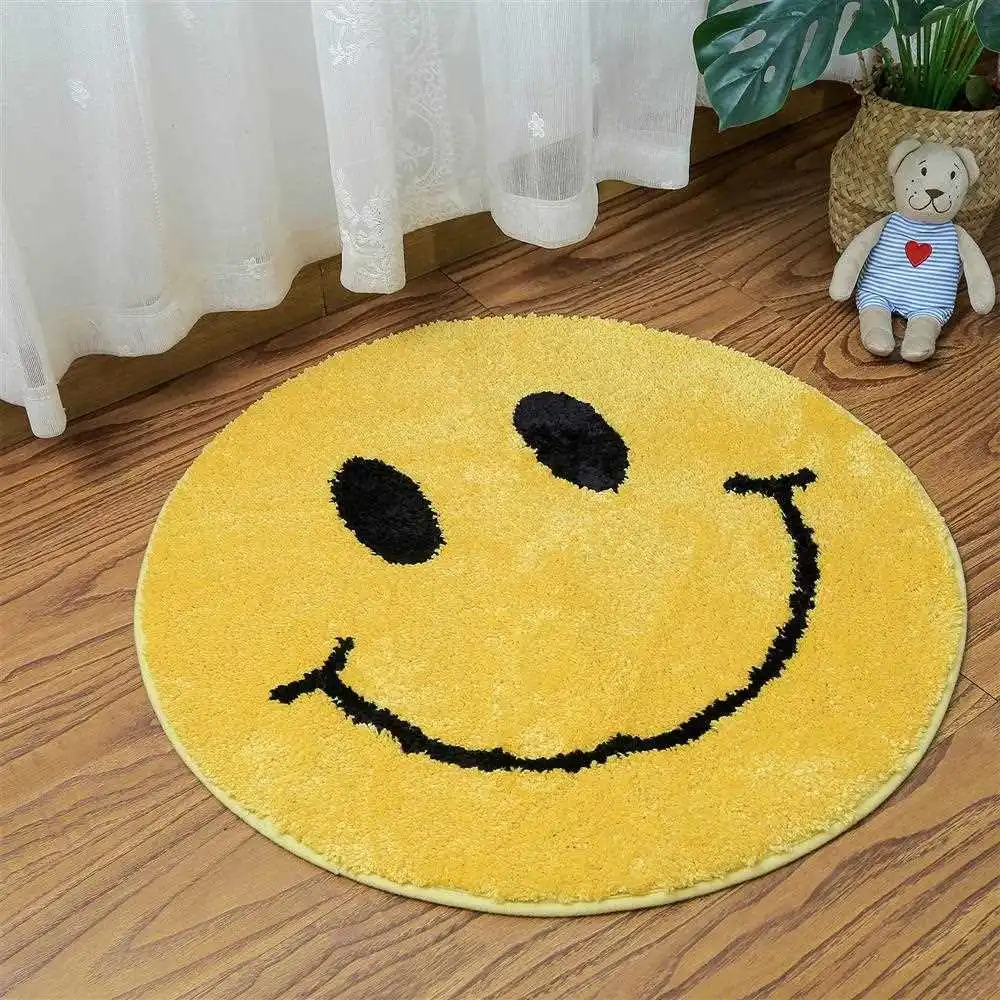 Thiened Floing Carpet Bede Round Face Anti-Slip Batoom Rug Wasserabsorbierende Bodenmatte Weiches PU-Material Große Größe