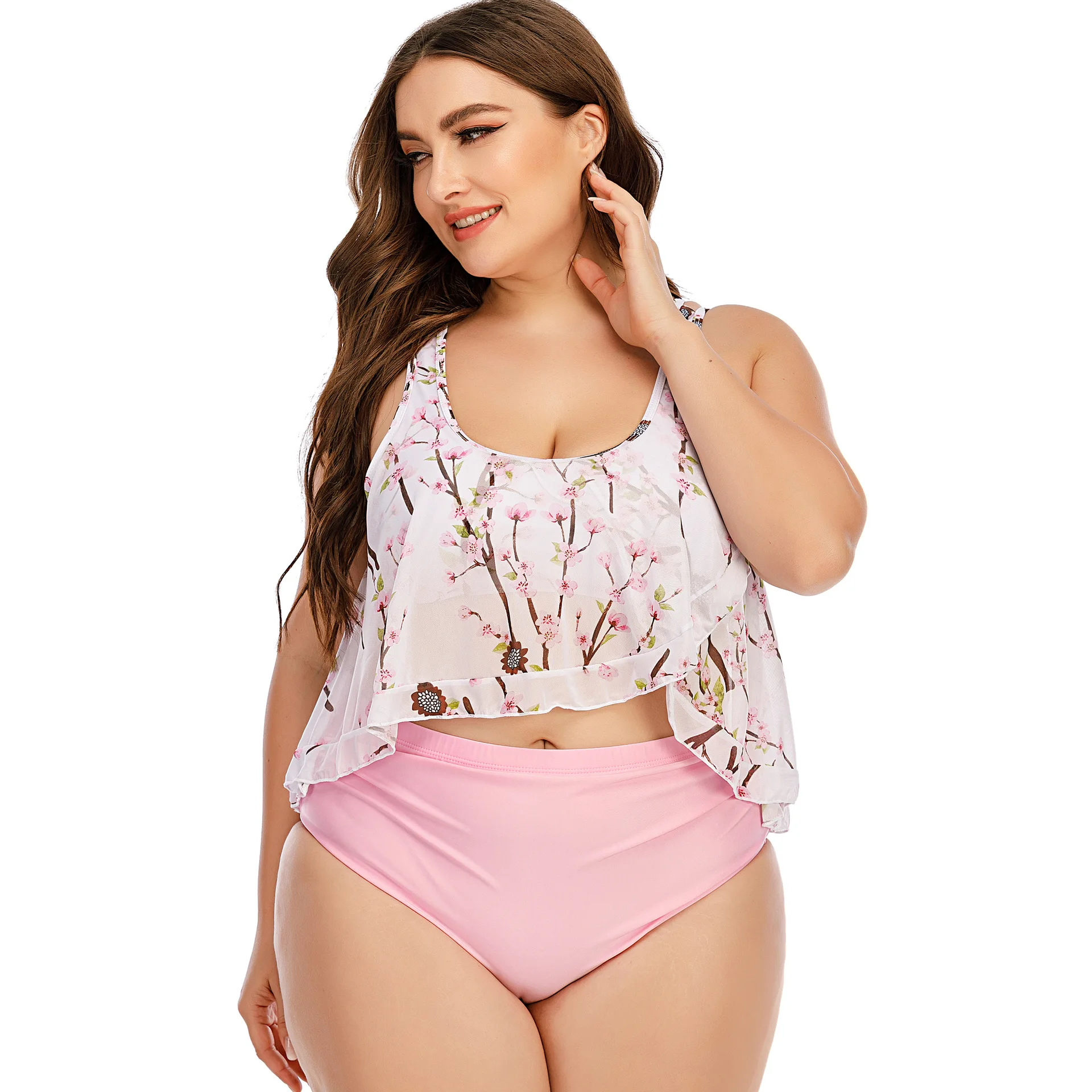 2022 Hot Sale Plus Size Floral Print Swimsuit Bikini Beachwear For Women Wholesale China