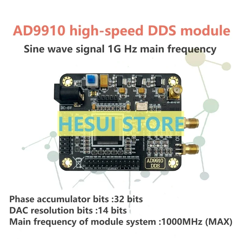 AD9910BSVZ high-speed DDS Module,1G FS DAC sine wave signal generator,sweep frequency source development board 420MHz