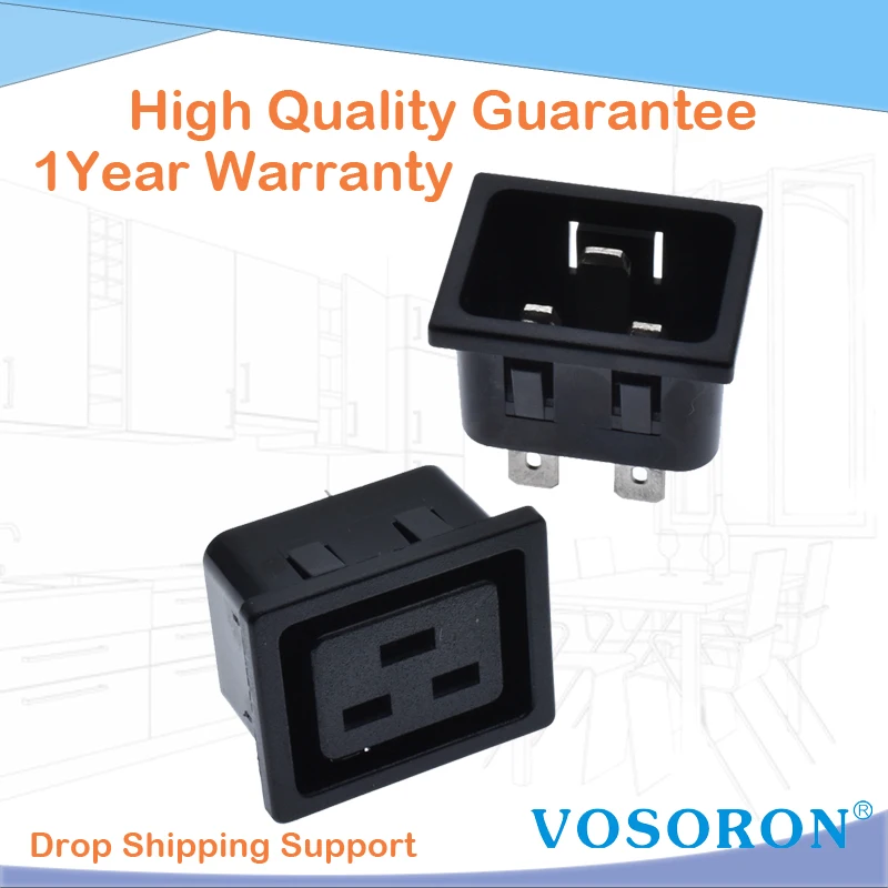 IEC 320 C20 C19  Panel Mount Plug Adapter AC 250V 16A 3 Pins IEC Inlet Plug Power Connector Socket