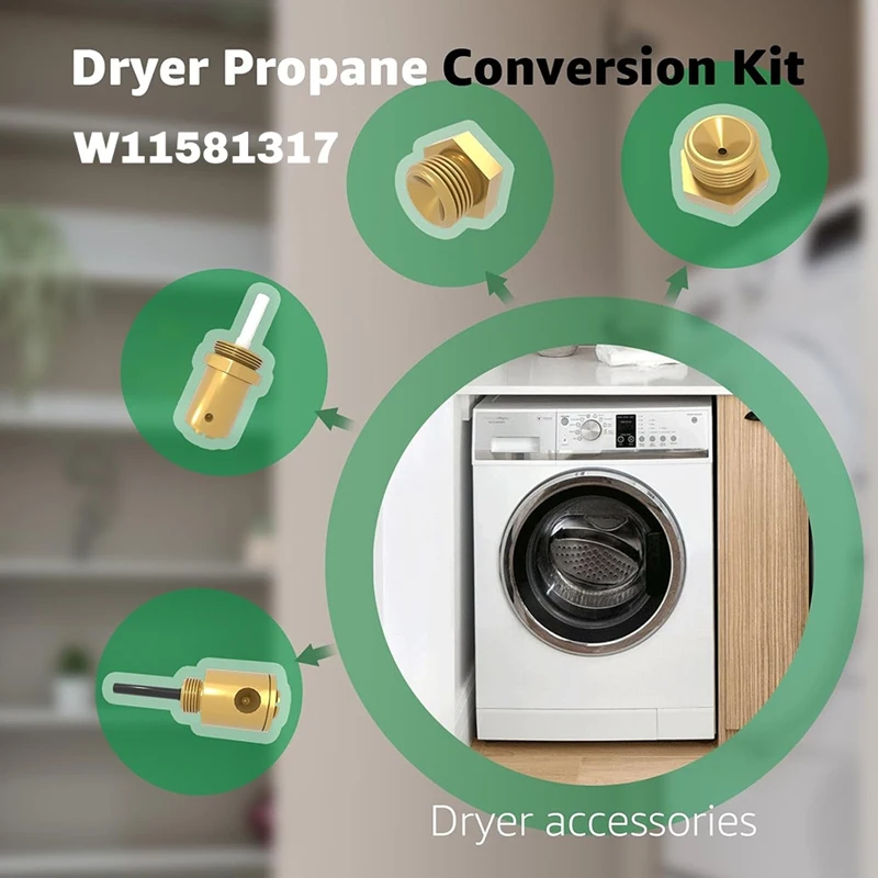 W11581317 Dryer Propane Conversion Kit For 20000 BTU/Hr Natural Gas To Liquid Propane Conversion