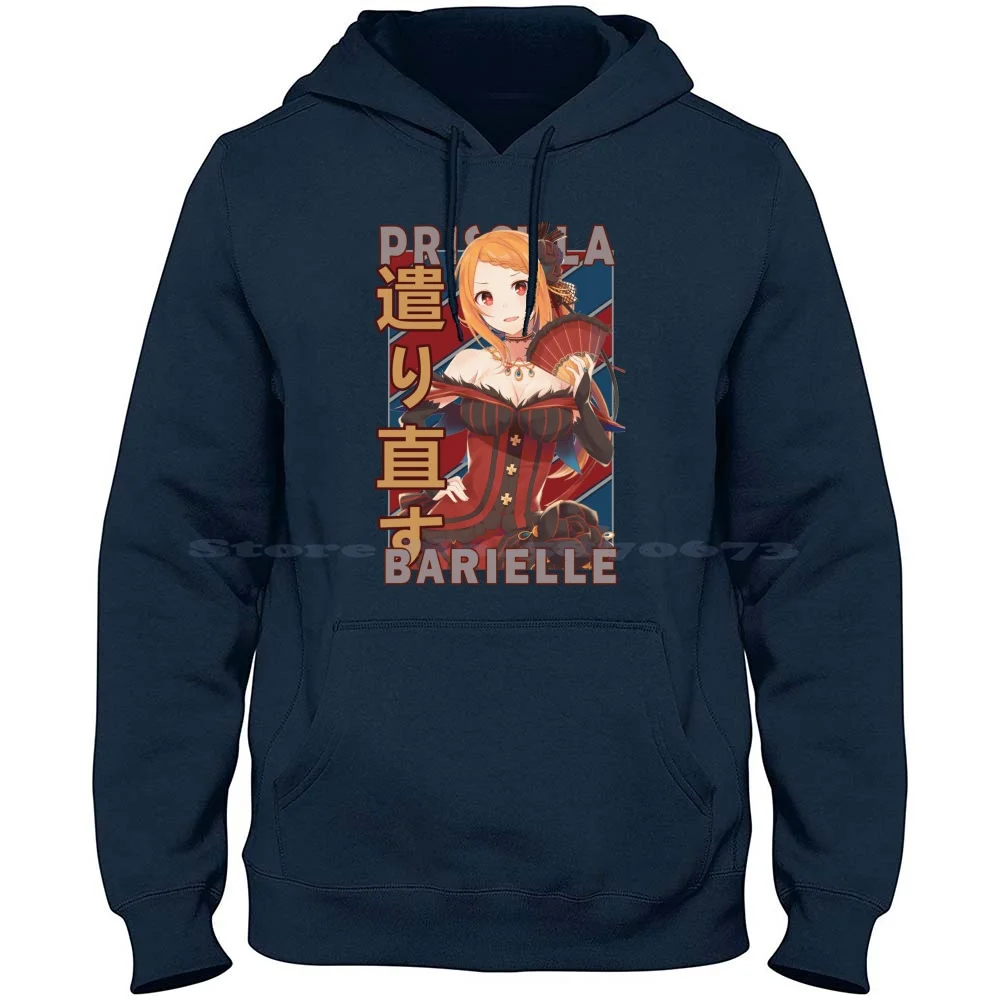 Priscilla Barielle Re Zero Starting Life In Another World Retro Blue Red Design 100% Cotton Hoodie T Shirt Barielle Priscilla