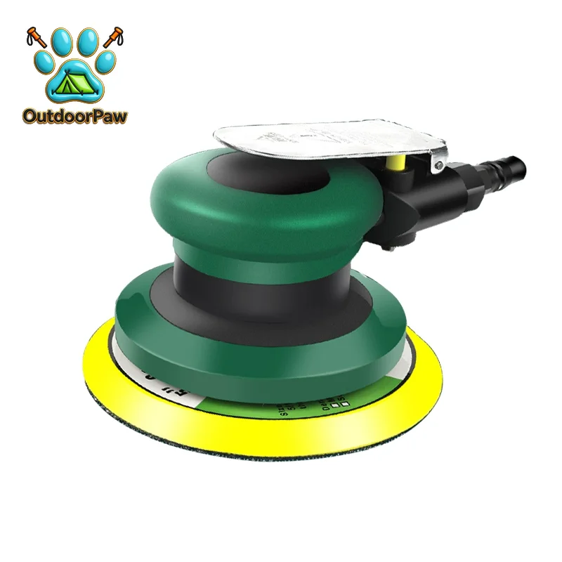 Pneumatic hand sander 5-disc compact pneumatic random track finishing tool with integrated dust bag for profile