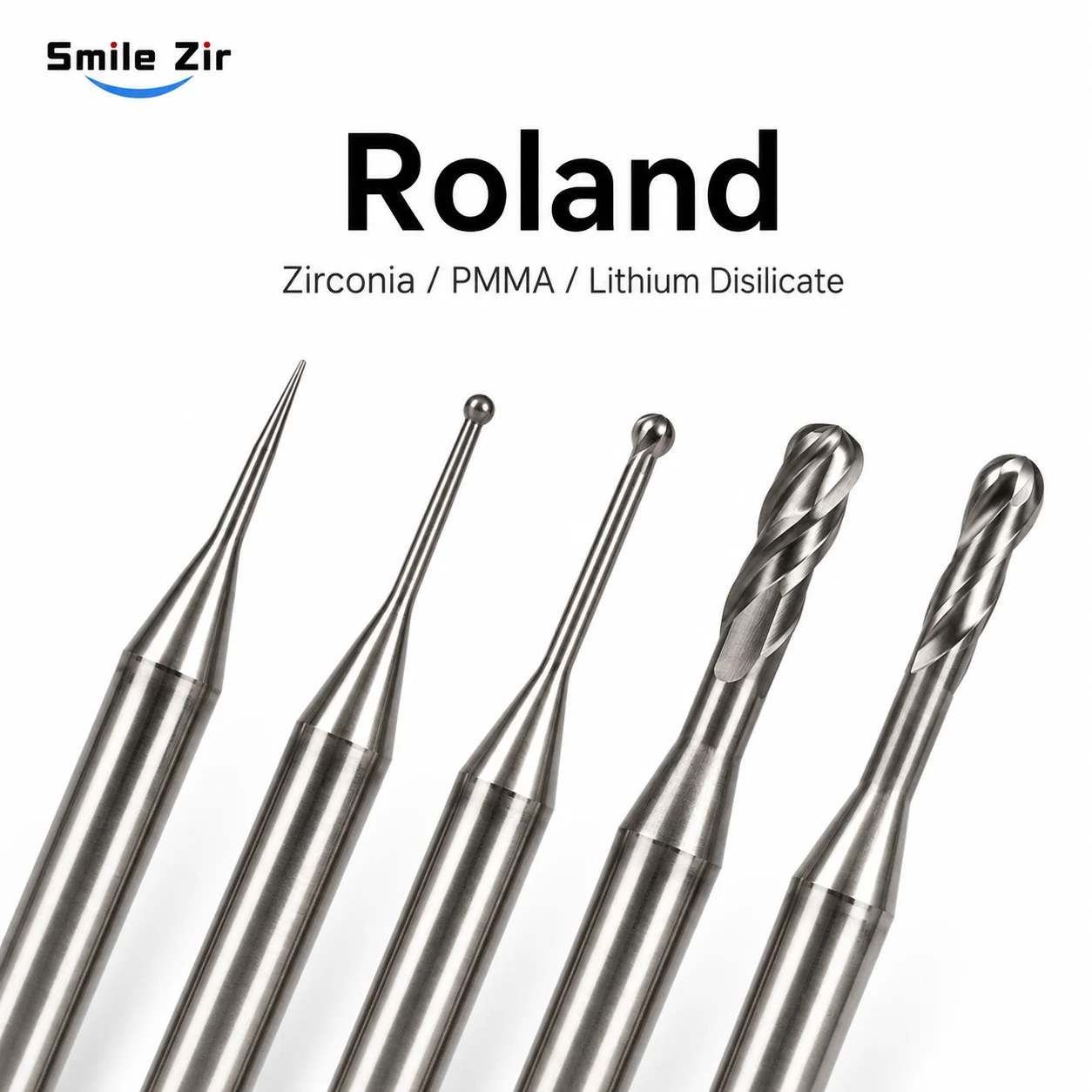Roland DWX52DC DWX42W Milling Burs D4 DC NC for Milling Zirconia PMMA Glass Ceramic Lithium Disilicate Milling Cutters