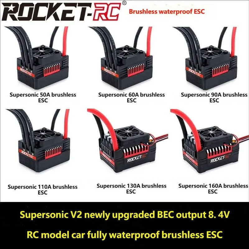 

Brushless ESC 50A 60A 110A 130A 160A Supersonic Waterproof Current Regulator Durable Water Resistant Control Component